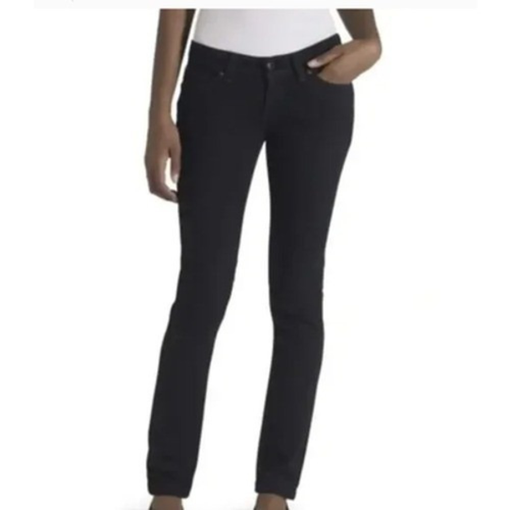 Levis Jeans Women Size 8 Black Bold Curve Mid‎ Rise Slim Dark Wash Denim